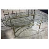 Brass & Glass Top Coffee Table.