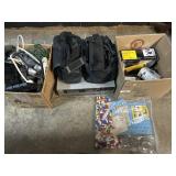 Sony Tape Deck, Camcorders, Power Strips.