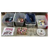 Christmas Ornaments, Work Gloves, Utensils.