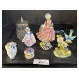 Royal Dutton Lady & Flower Statues.
