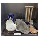 Candle Molds, Floral Bowls, Silver Plates.
