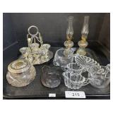 Kerosene Lamps, Small Cups & Spoons, EAPG Glass.