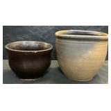 Pair Of Stoneware Planters.