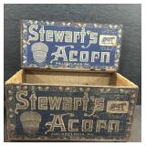 Rare Stewart Acorn Phila. PA Wood Shipping Crate