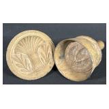Antique Hand-Carved Wooden Butter Molds.