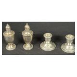 Sterling Silver S&P Shakers & Candle Holders.;