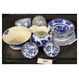 Blue & White Porcelain & Ceramic Ware Lot.