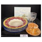 Hand-Painted Plates Fiesta Teacup & Glassware.