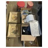 Lighted Botanical Prints, Dutch Tins, Stemware.