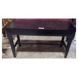 Black Wooden Piano Bench.