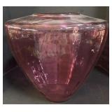 Pilgrim Cranberry Glass Rose Bowl Vase.
