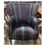 Clean Stripped Wing Chair.