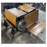 (3) Vtg School Desks.