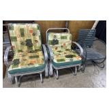 (2) Vtg Aluminum Patio Gliders, Steel Rocker.