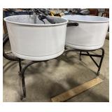Vtg Enamel Coated Wash Tubs.