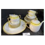 Vintage Noritake Yellow Band Porcelain Tea Set.
