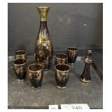 Vintage Venetian Murano Amethyst Decanter Set.