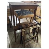 Mahogany Piano Bench, Mid Century Side Table,