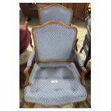 (2) Vtg French Louis XV style Fauteuil Armchair.