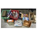 USA Flag, Baseball Glove, Hand Weights.