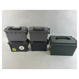5 Plastic Ammo Cans.