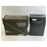 Pair Of Over-Sized Metal Military Ammo Cans.