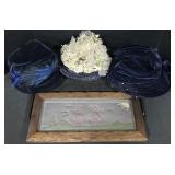 Punched Tin Sign, Old NY Womenï¿½s Hats.