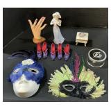 Masquerade Masks, Figurines, Jewelry Boxes.
