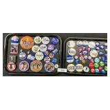 Political Button Pins, Nixon, McGovern, Clinton.