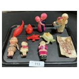 Celluloid Animals, Santa & Wind Up Dancers.