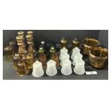 Colored/Clear Votive Holders, Amber Glass Planters