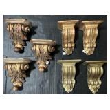7 Chalkware Shelf Sconce Corbels.