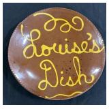 1977 Breininger Redware Louise Dish.