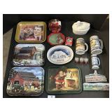Coca-Cola Serving Trays, Miller Beer Steins.