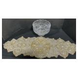 Twoï¿½s Company Beaded Runner, Crystal Bowl.