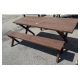 6ft Wooden Picnic Table & 1 Bench.