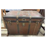 Vtg Steamer Style Trunk.