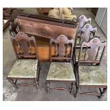 Vtg Walnut DropLeaf Dining Table & (6) Chairs.