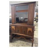 Jacobean Revival Style Walmut China Cabinet.