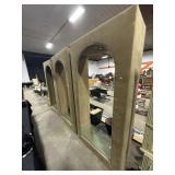 Arched Upholstered French Provincial Shelves.