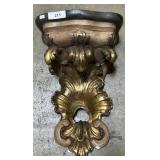 Large Chalkware Gilded Wall Sconce.