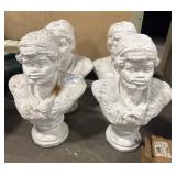 (4) Plaster Bust Sculptures.