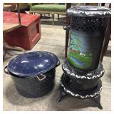 Hand Painted Decorative Space Heater, Enamelware