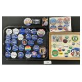 Political Button Pins, Carter, Gore, Bush, Reagan.