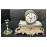 Baldwin Candlestick, 19th C. Style Mantel Clock.