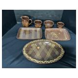 Huberhaus Yellow Slip Design Redware Pottery.