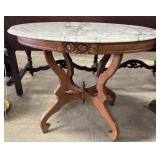 Victorian Style Marble Top Parlor Table.