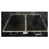 Twoï¿½s Company Smoked Glass Chrome Serving Trays