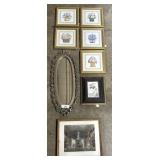 Small Botanical Prints & Mirror.