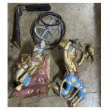 Paper Mache Golden Dancing Monkeys.